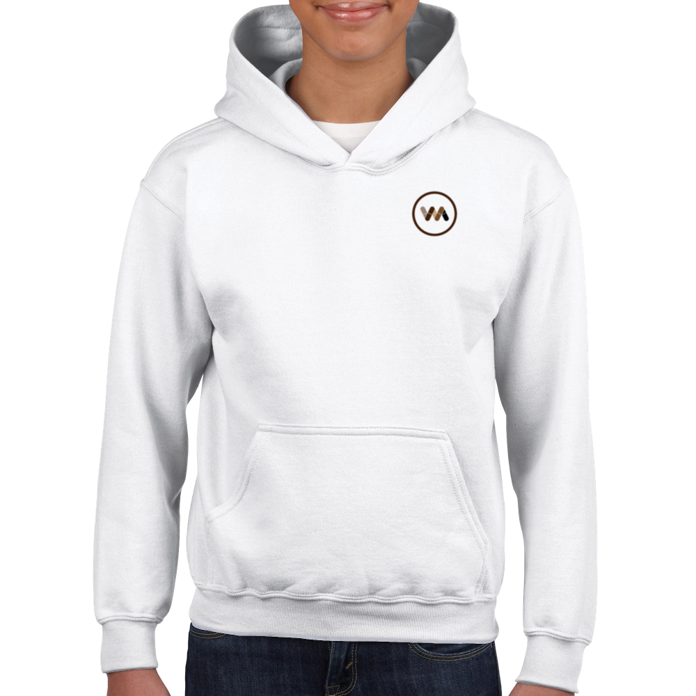Youth Unisex Pullover Hoodie in White
